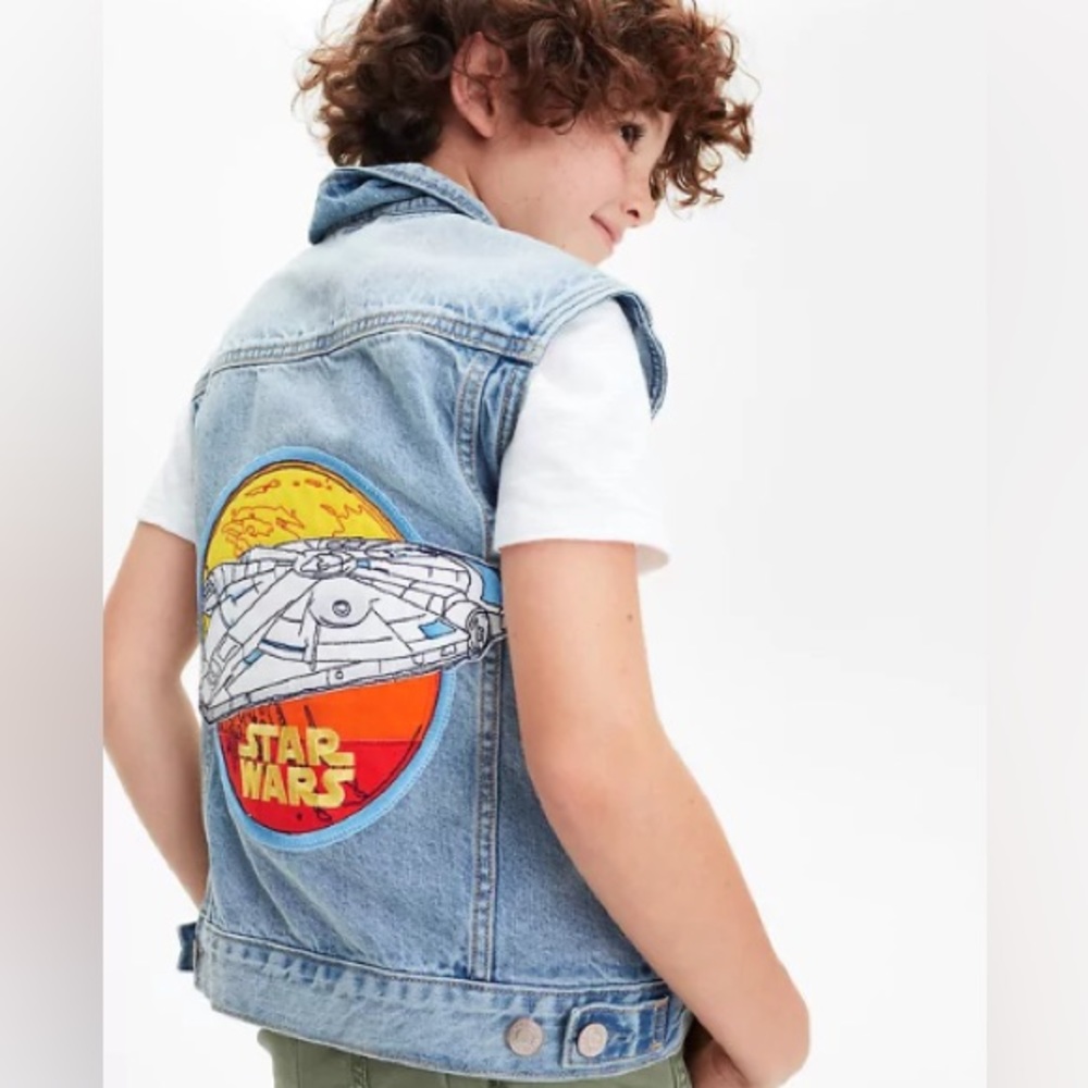Star Wars Denim Jean Vest Gap Kids Medium